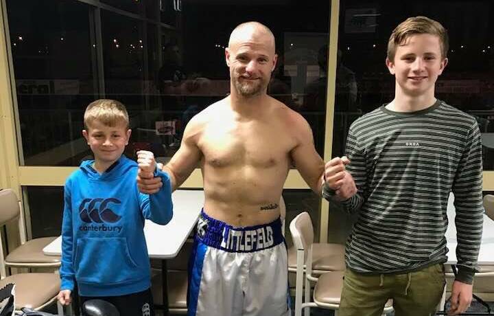 FAMILY AFFAIR: David Littlefield (centre) with sons Billy and Finn in Dubbo on Saturday night. Photo: SUPPLIED. 