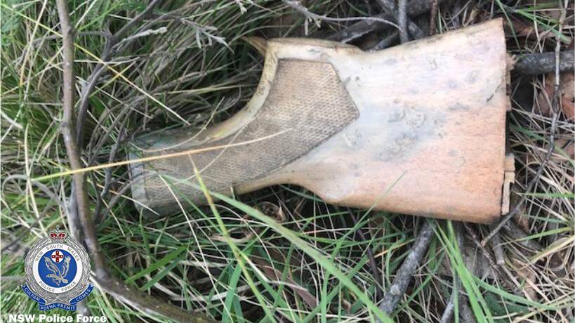 FOUND: Part of a shotgun found at the Pinnacle Reserve. Photo: NSW Police Force