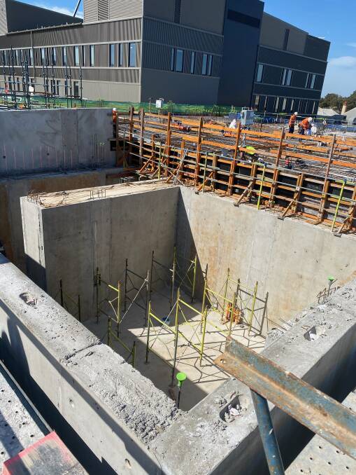 LIFESAVER: The radiation bunker in the under-construction Western Cancer Centre will encapsulate a linear accelerator machine. Photo: CONTRIBUTED