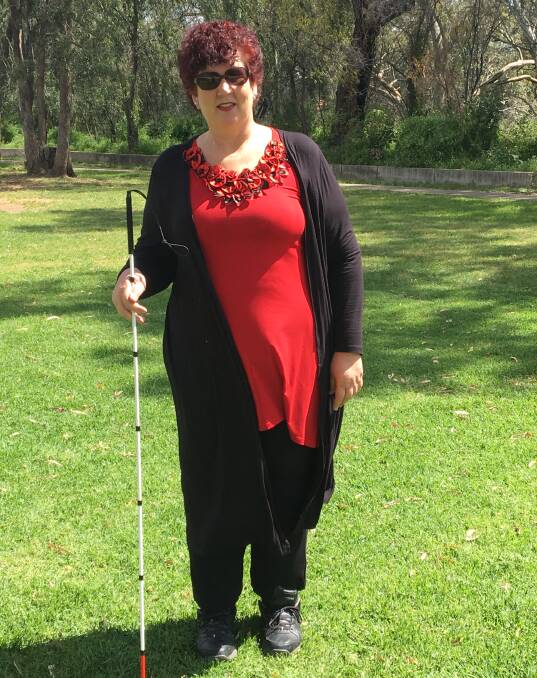 PROUDLY INDEPENDENT: Coonamble resident Annette Sim discovered a "much bigger world" by learning to use a long cane. Photo: Contributed