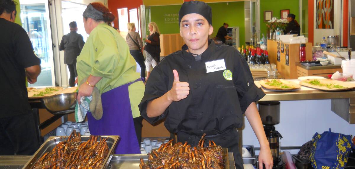 THUMBS UP: Wilcannia's Danielle Kinsela gives the Kambarang food festival in Western Australia the thumbs up. Photo: Contributed