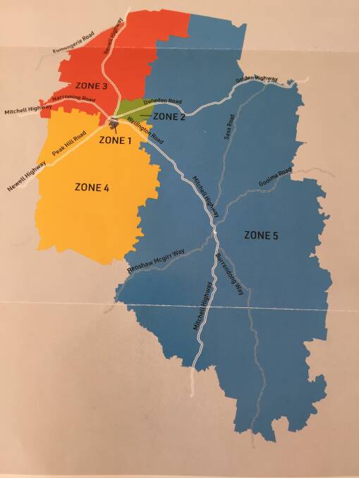 The Dubbo region has been divided into zones for the rollout of the smart water meters. Photo: Contributed.