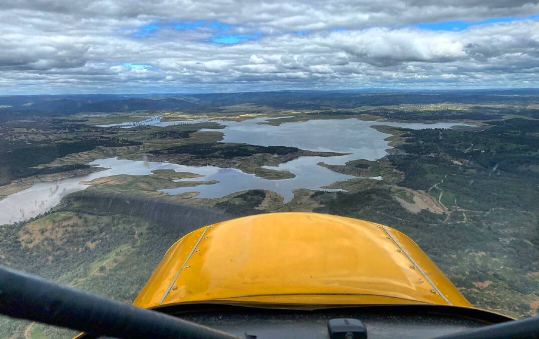 INFLOWS: WaterNSW reports of about 119 gigalitres of inflows at Burrendong Dam in the past three months. Photo: Wings Out West/ Facebook.