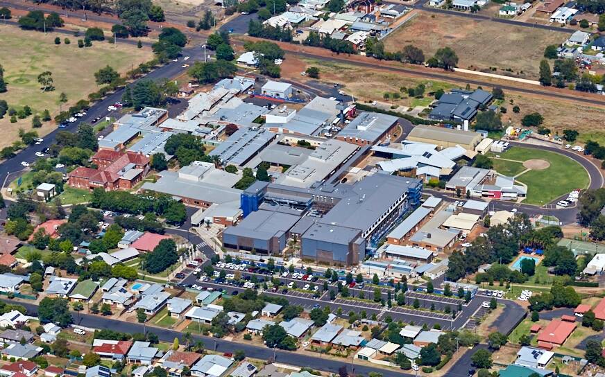 AERIAL VIEW: Buildings have been going up and coming down on the changing campus of Dubbo Hospital. Photo: Contributed.