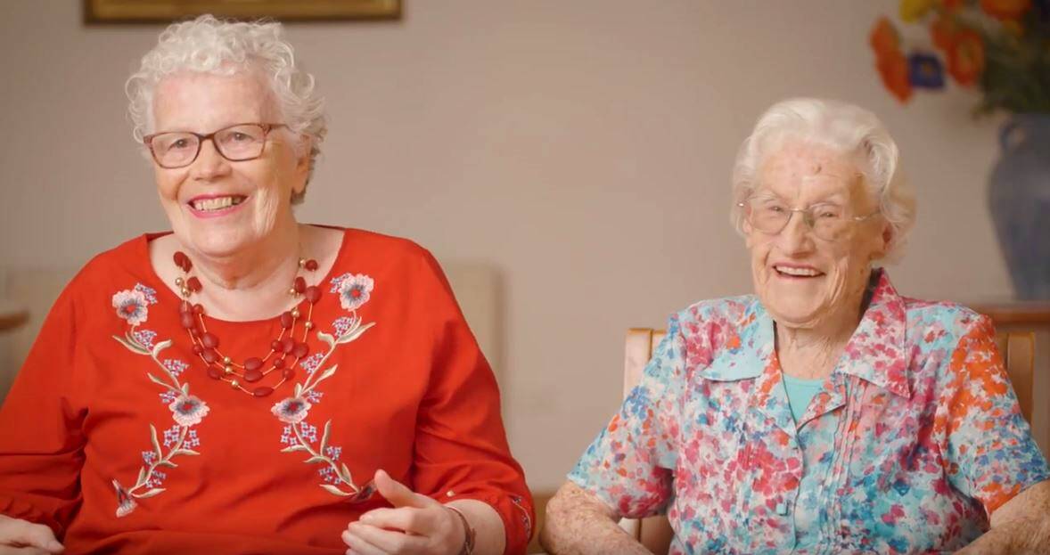 BEST FRIENDS: St Mary's Villa residents Eleanor and Vona became best friends after Eleanor moved into the Catholic Healthcare facility. Photo: Contributed