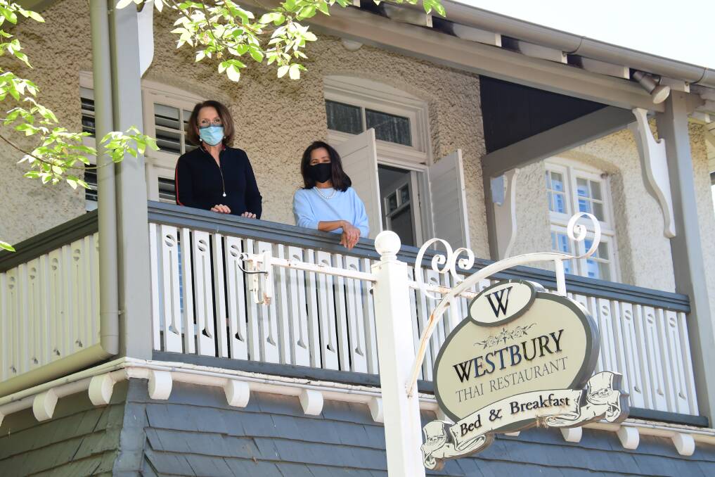 Monica Henley and Tish Pintusen at The Westbury. Photo: AMY MCINTYRE.