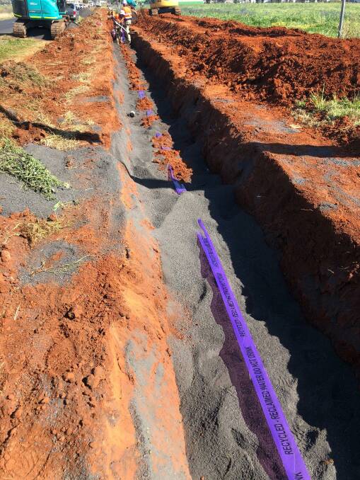 CONSTRUCTION PHASE: Dubbo Regional Council announced the start of the construction phase of the cross-city pipeline on September 22, with work underway off Yarrendale Road. Photo: CONTRIBUTED. 