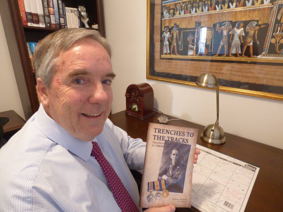NEW BOOK: Dubbo solicitor Peter Bartley's book Trenches to the Tracks will be officially launched in Werris Creek on September 30. Photo: Contributed