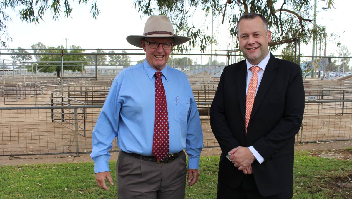 GRANTS: Mark Coulton, with Dubbo regional mayor Ben Shields, has announced $18.8 million in grants for his electorate including one for the council. Photo: CONTRIBUTED