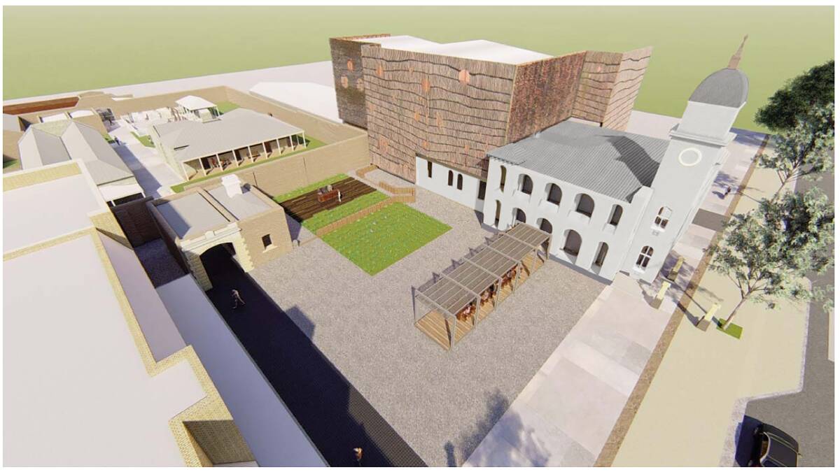 HERITAGE PLAZA: A concept design of the Old Dubbo Gaol Heritage Plaza which will feature a large-scale public artwork. Image: CONTRIBUTED.