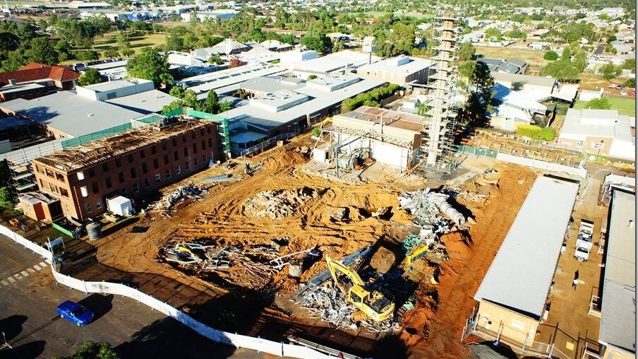 HOSPITAL WORKS: Stage one and two redevelopment of Dubbo Hospital gets under way. The cancer centre petition calls for funding for its inclusion in stage four. Photo: File
