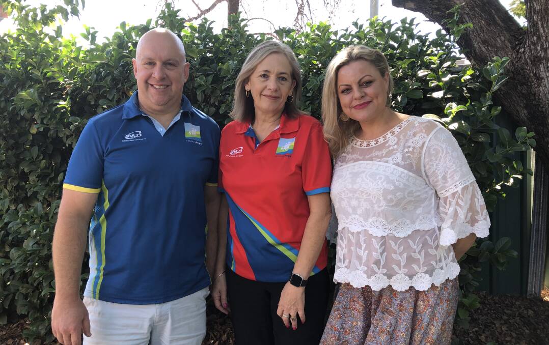 REGISTERED CHARITY: Country Hope events manager Mick Small, general manager Ellie Webb and Dubbo-based representative Dayna Tierney come together at Dubbo cafe Press before heading off to speak with potential sponors. PHOTO: Kim Bartley.