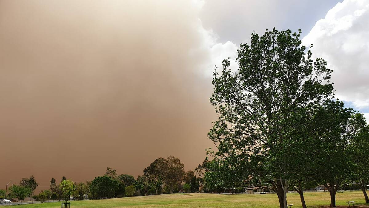 Regular dust storms reveal the damage being done to the Western NSW landscape by the drought. Photo: LLOYD CAMPBELL