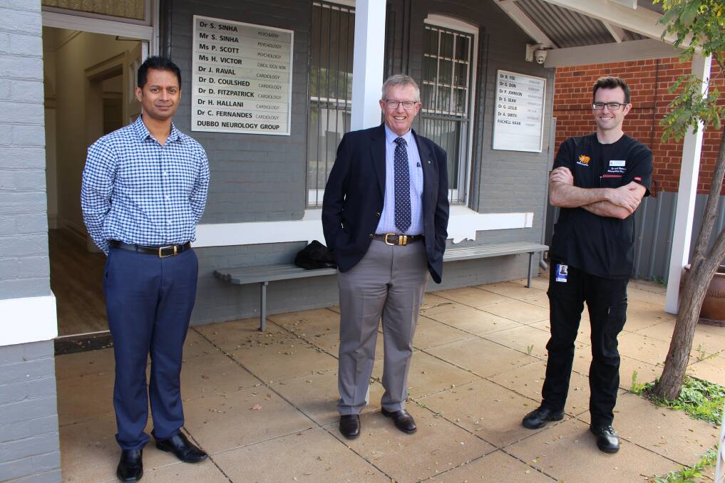CLINIC: Dr Sunil Jacob, Mark Coulton and Dr Daniel Stewart meet at the respiratory clinic's future premises in Brisbane Street. Photo: CONTRIBUTED