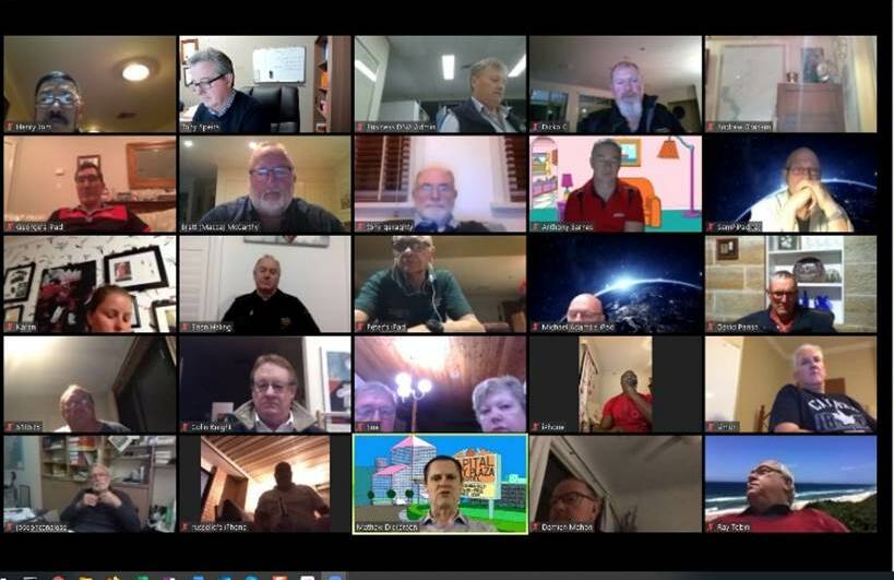 ZOOM: Members of the Rotary Club of Dubbo South take part in a virtual meeting from their homes. Photo: CONTRIBUTED