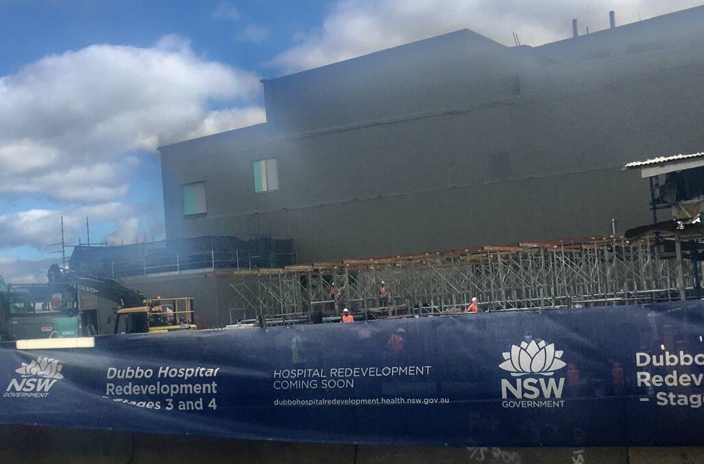 REDEVELOPMENT: Expansion of the Macquarie Building and construction of a new front of house is underway at Dubbo Hospital. Photo: SUPPLIED