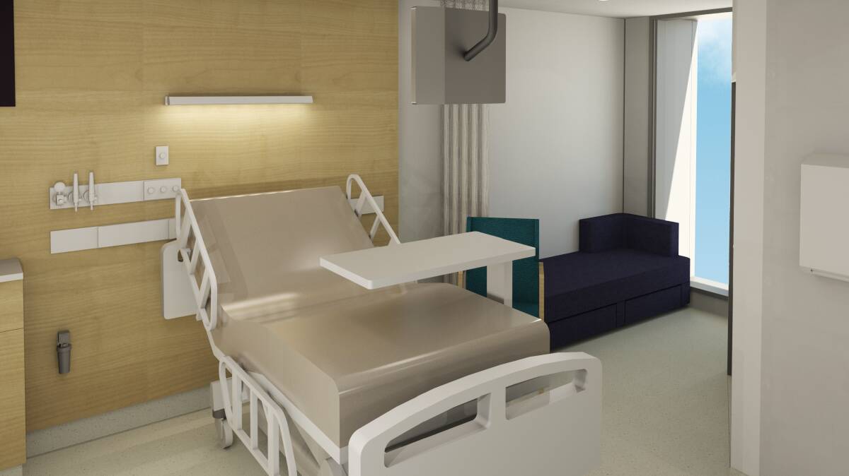 CARER'S ZONE: The new surgical inpatient unit at Dubbo Hospital is a 34-bed facility with 14 single rooms that each have a “carer’s zone” for overnight stays when required. Photo: Contributed.