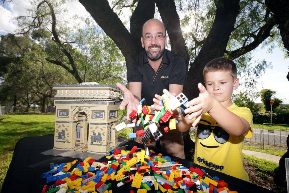 BUILDING BLOCKS: Graham Draper and his son Matthew are both huge Lego fans and they will be bringing some of the best to Orange. Photo: CONTRIBUTED