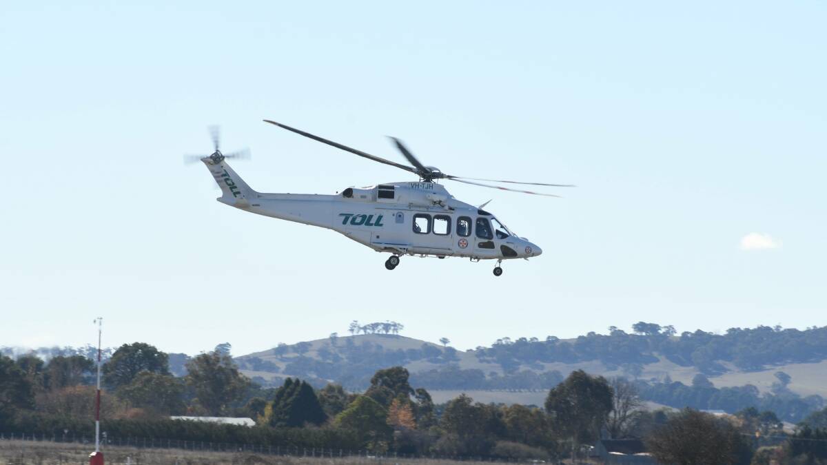 A Toll helicopter was called to the scene on the Mid Western Highway. File picture.