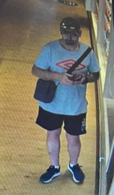 The picture of a man a store owner hopes could help with inquiries into a stolen watch. Picture supplied