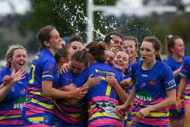 Panorama Platypi players celebrate after the full-time siren in Saturday's grand final win. Picture by James Arrow.