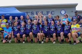 Lachlan celebrates their under 18s Western Women's Rugby League grand final triumph. Picture by James Arrow.