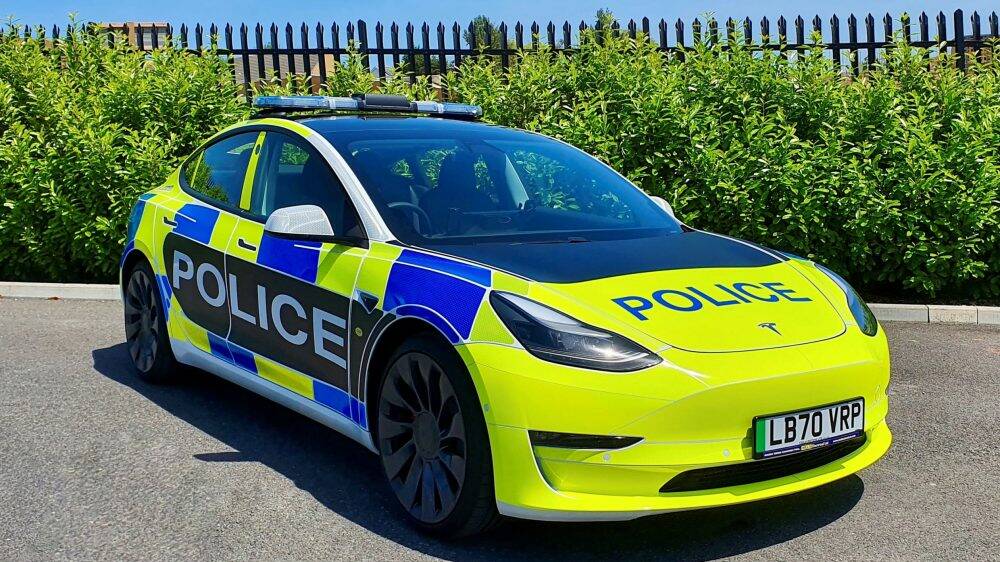 Police in the UK have conducted successful trials of Tesla Model 3s in operational service. Picture: Electrek