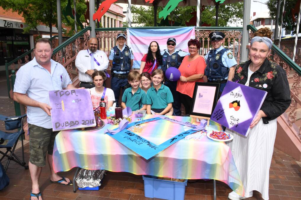 Fostering community: People commemorated Transgender Day of Remembrance in Dubbo on Tuesday. Photo: Belinda Soole
