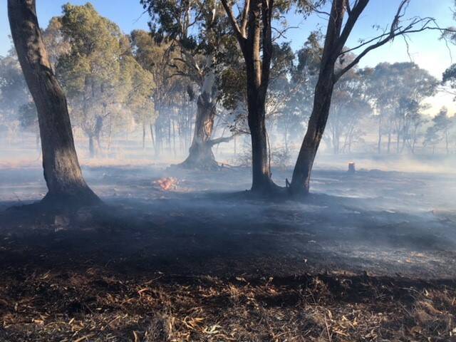 FIRe WARNING: One of the three grass fires that Dubbo firefighters attended too on Tuesday. Photo: Contributed