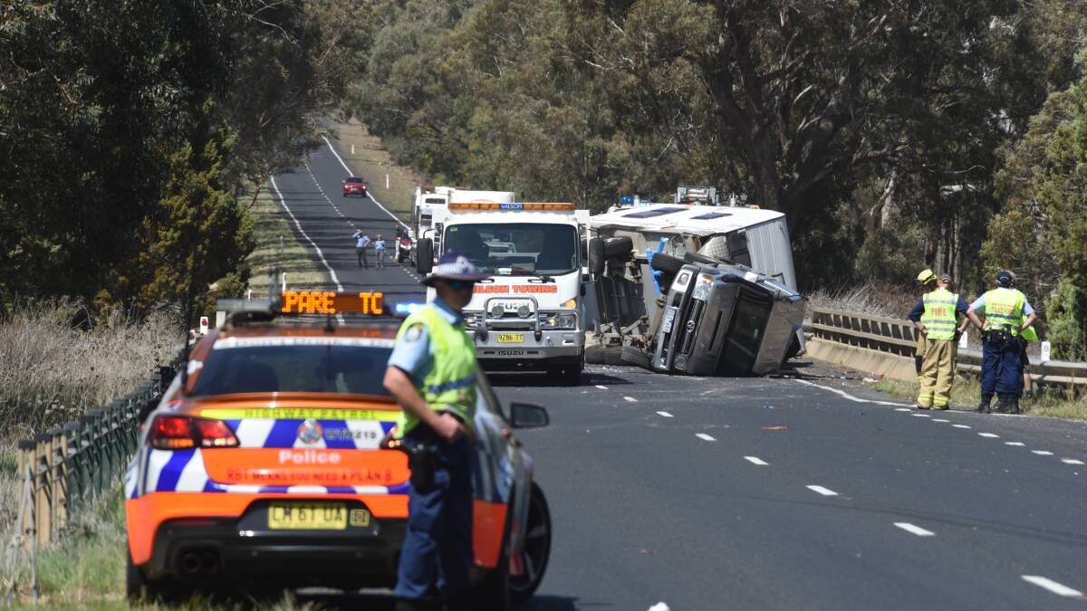 Road safety: Drivers reminded to take care while driving after caravan rollover. Photo: Belinda Soole