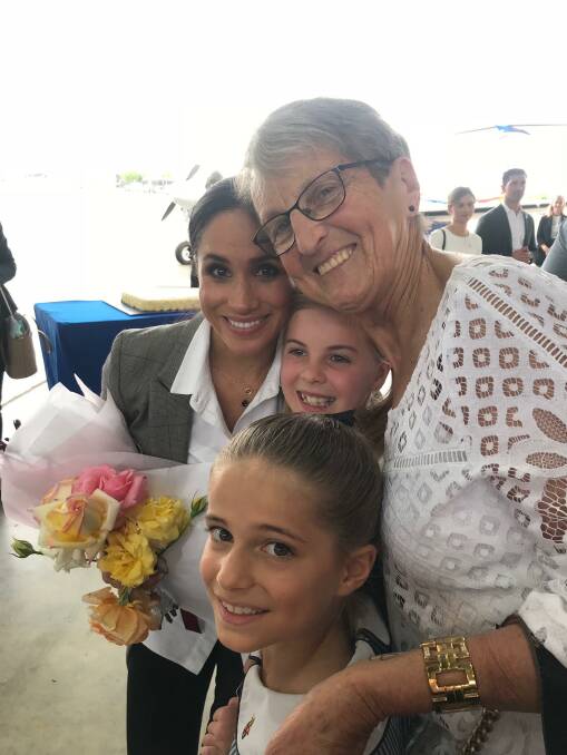 Royal selfie: Meghan, Lilly Myles, Nerrie and Lila Powell. Photo: Contributed