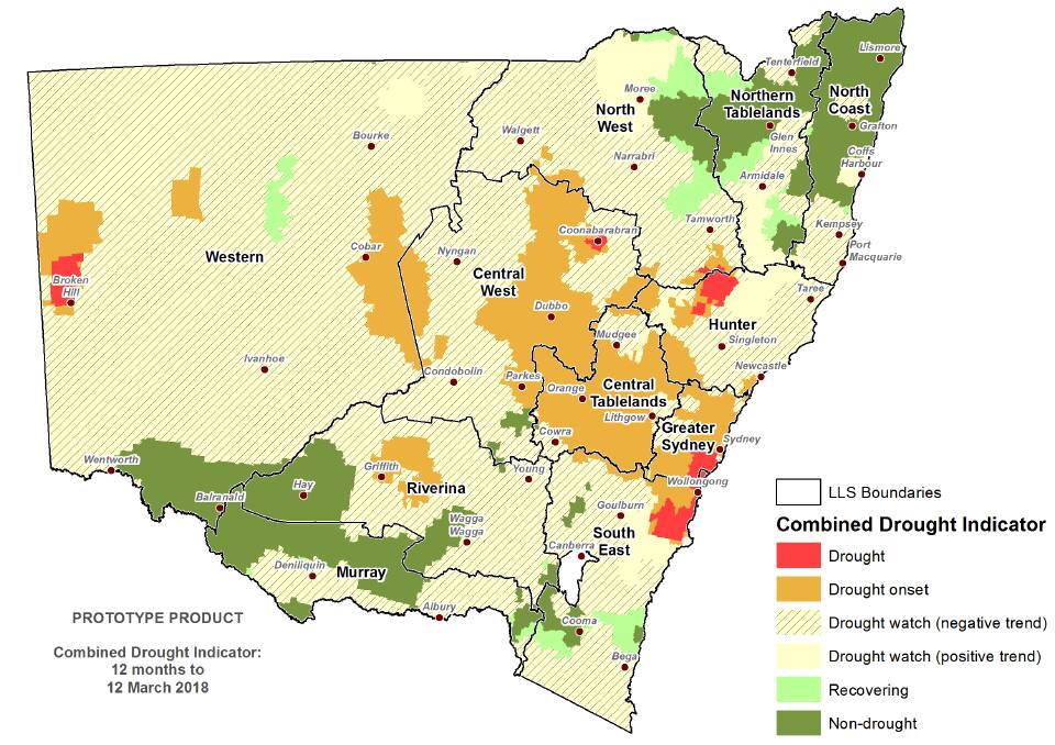 Seasonal conditions in NSW as of March 12.