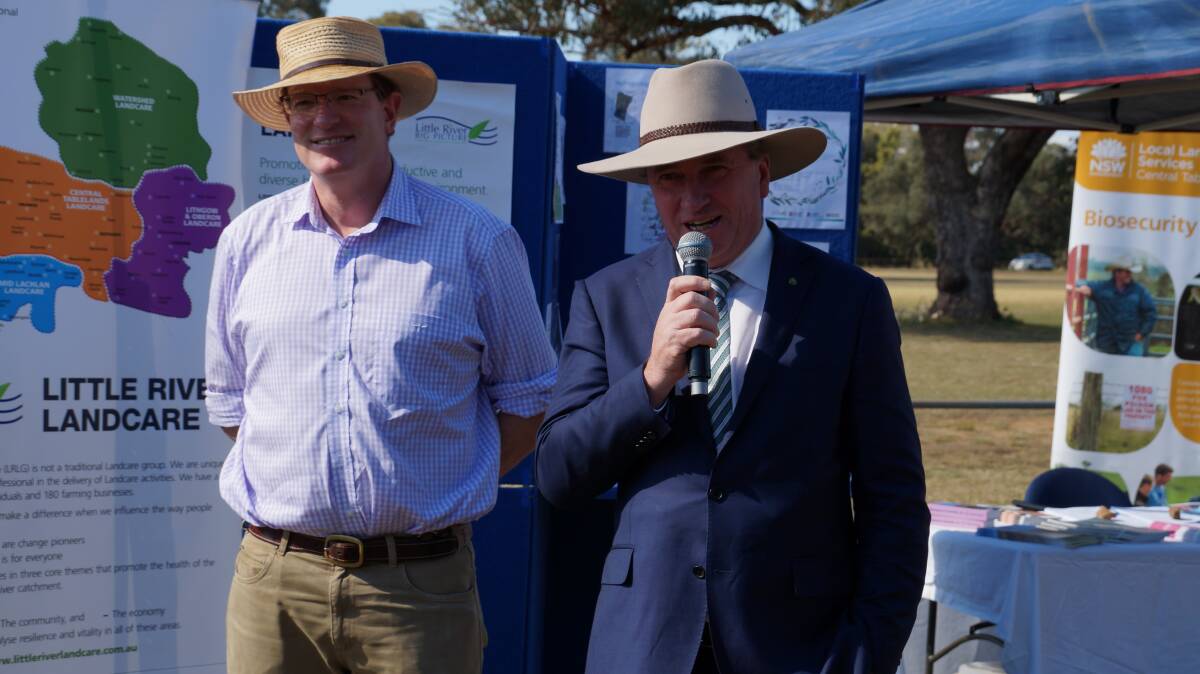 Budget balance: Mr Joyce speaking at the Yeoval Show on Tuesday. Photo: NICK GRIMM.