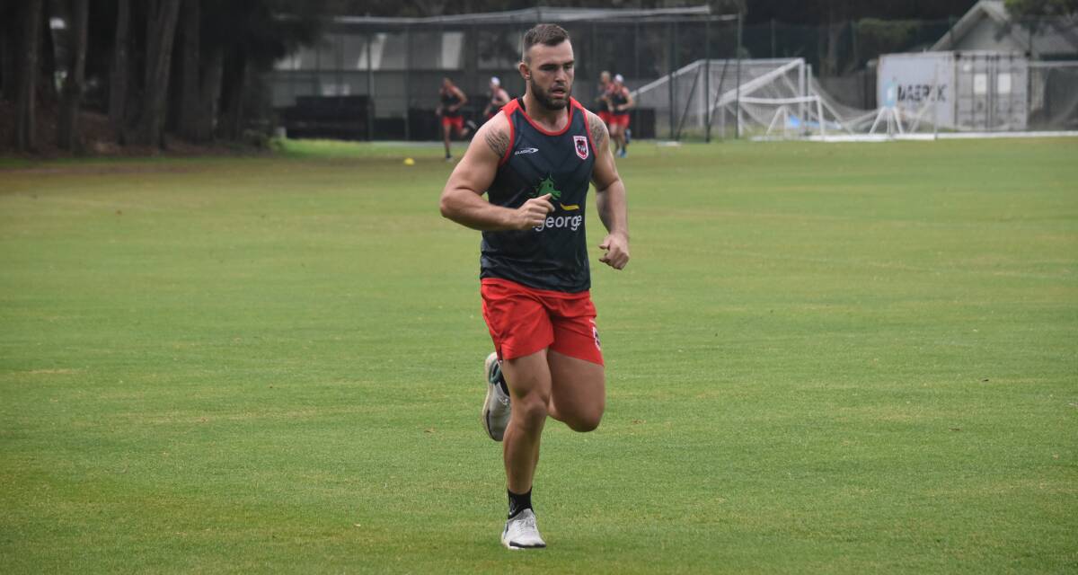 WORKING: Kaide Ellis will miss the match on Friday night as one of the Dragons players handed a suspension. Photo: DRAGONS MEDIA