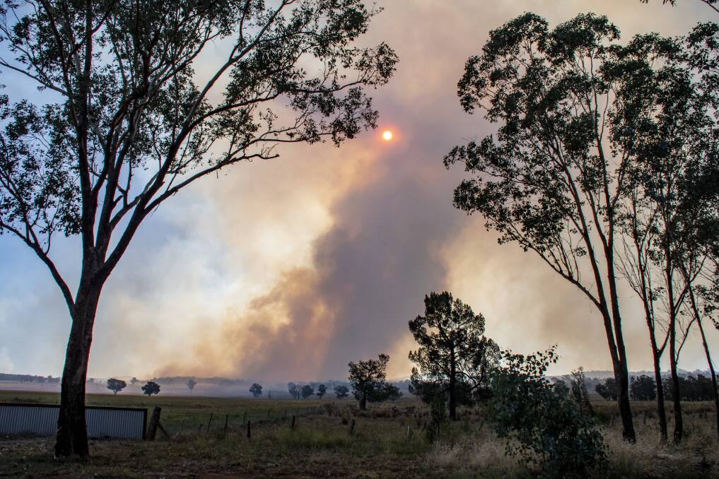 Conditions eased on Monday evening as firefighters continued to battle the Cranbrook blaze. Picture by Belinda Soole