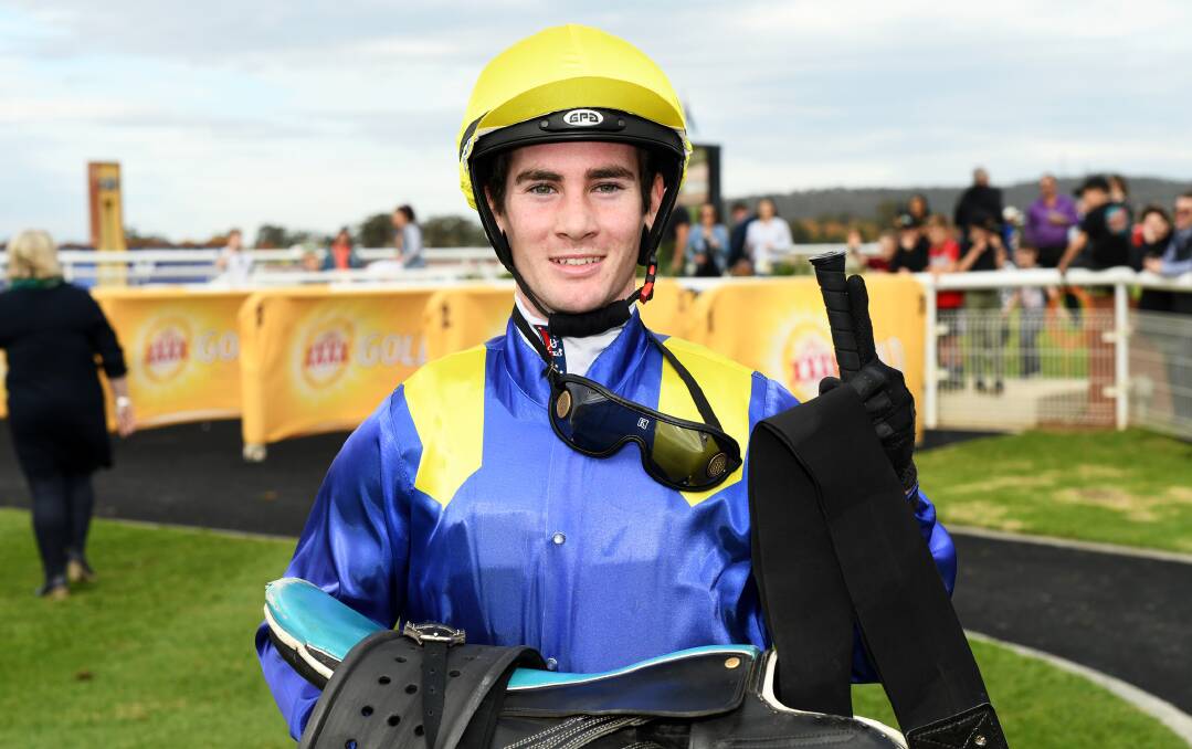 IN THE SADDLE: Tyler Schiller (pictured) will ride Dar Lunn's stable star Classy Rebel at Kembla Grange on Saturday.