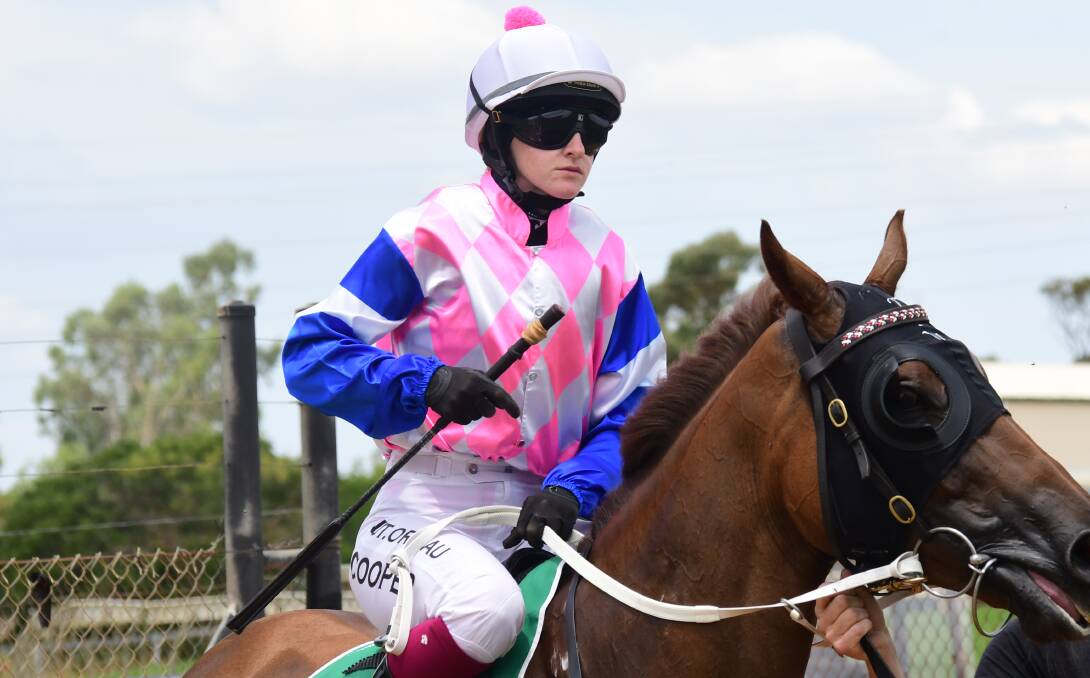 GOT IT: Angela Cooper, pictured at Dubbo Turf Club previously, piloted Texas Lil to a shock win on Friday. Photo: AMY McINTYRE