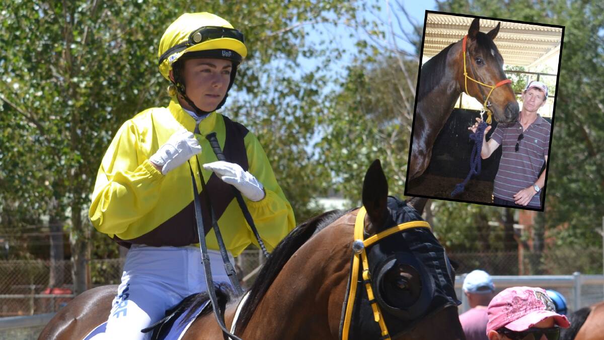 RETURN: Mikayla Weir will ride for (inset) Lee Lunn, pictured after he scored his first win as a trainer back in 2007. Main photo: NICK GUTHRIE