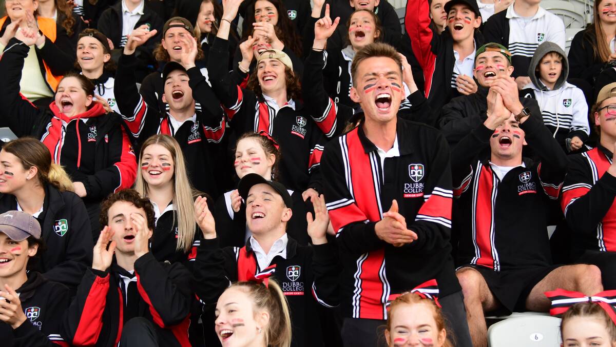 CHEER: Dubbo College students had plenty of reason to celebrate at Apex Oval on Friday. Photo: AMY McINTYRE