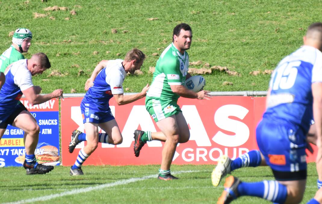 POWER: Billy Sing, pictured during his two-try effort against St Pat's, was one of CYMS' best again during Sunday's win at Nyngan. Picture: Amy McIntyre