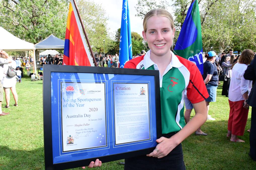 PROUD: Haylee Fuller was named Dubbo's Young Sportsperson of the Year on Sunday. Photo: BELINDA SOOLE