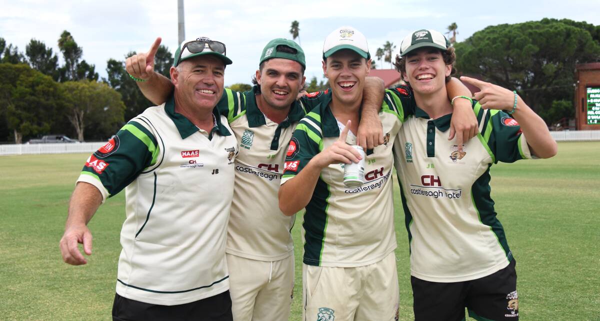 SPECIAL: Brock Larance (second from left) with Marty, Thomas and Paddy Nelson after CYMS' grand final win. Picture: Amy McIntyre