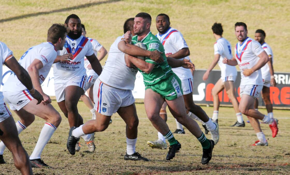 Dubbo CYMS prop Jarryn Powyer again got through a huge amount of work during his 80-minute performance against Parkes on Sunday. Picture: Nick Guthrie