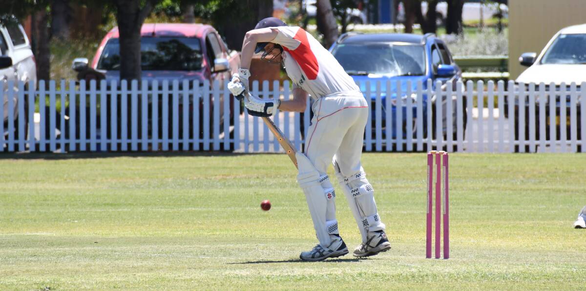 DOING THE JOB: Tom Atlee was solid in defence and powerful in attack during his knock of 98 not out in RSL-Colts' win over CYMS in the RSL-Whitney Cup clash on Saturday. Photo: AMY McINTYRE