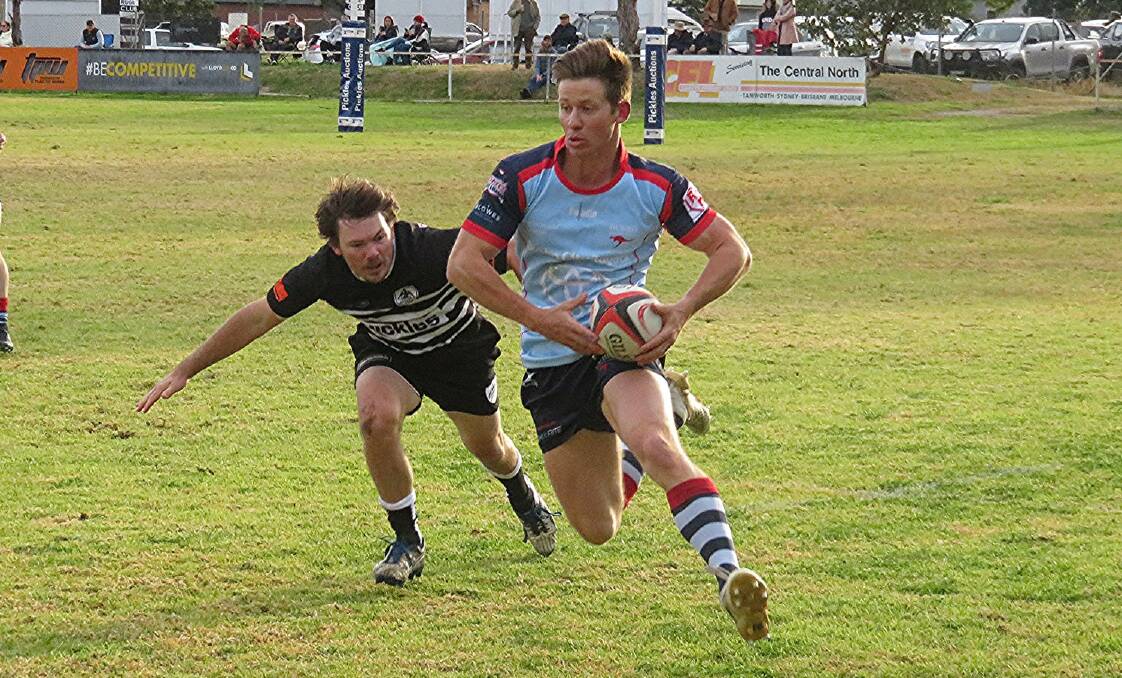 GOING AGAIN: Tim Beach, pictured in action during the weekend's trial win, has shaken off injury and will play on Saturday. Photo: DUBBO KANGAROOS/FACEBOOK