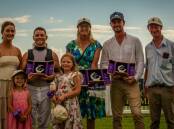 Clint Lundholm (second from right) after winning the 2023 Western Districts heat with Listen To The Band. Plenty has happened in the 12 months since. Picture by Racing Photography