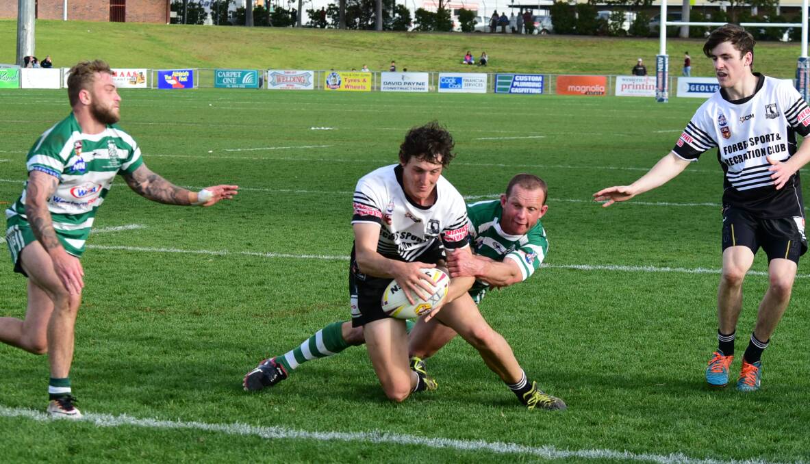 GOT IT: Mitch Andrews goes in for the all-important try late in the 2016 grand final at Apex Oval. Photo: BELINDA SOOLE