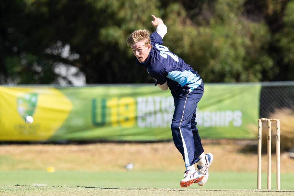 FIRING: Henry Railz took four wickets in Wednesday's semi and did his best to get ACT/NSW Country over the line. Photo: BRODY GROGAN
