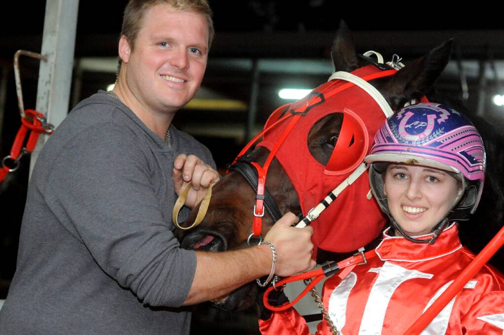BACK AGAIN: Shane and Lauren Tritton, pictured after their first Red Ochre final win at Dubbo, will be represented again at the track on Sunday. Photo: FILE