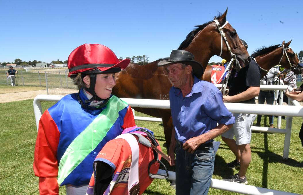 ANOTHER ONE: Ashleigh (left) and Peter Stanley combined to win again with The Long Run on Saturday. Photo: CHRIS SEABROOK